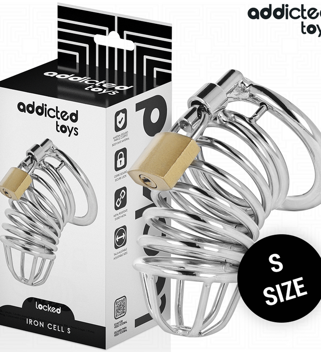 ADDICTED TOYS LOCKED - IRON CELL METAL PENIS CAGE 4 CM SIZE S