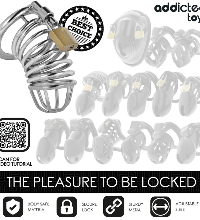 ADDICTED TOYS LOCKED - IRON CELL METAL PENIS CAGE 4 CM SIZE S