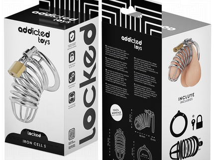 ADDICTED TOYS LOCKED - IRON CELL METAL PENIS CAGE 4 CM SIZE S