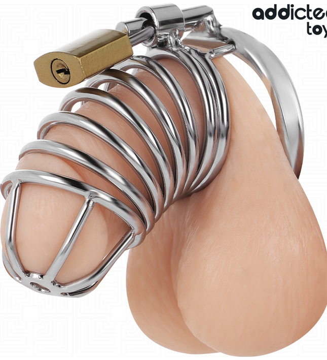 ADDICTED TOYS LOCKED - IRON CELL METAL PENIS CAGE 4 CM SIZE S