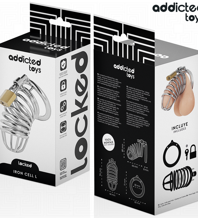 ADDICTED TOYS LOCKED - IRON CELL METAL PENIS CAGE 5 CM SIZE L