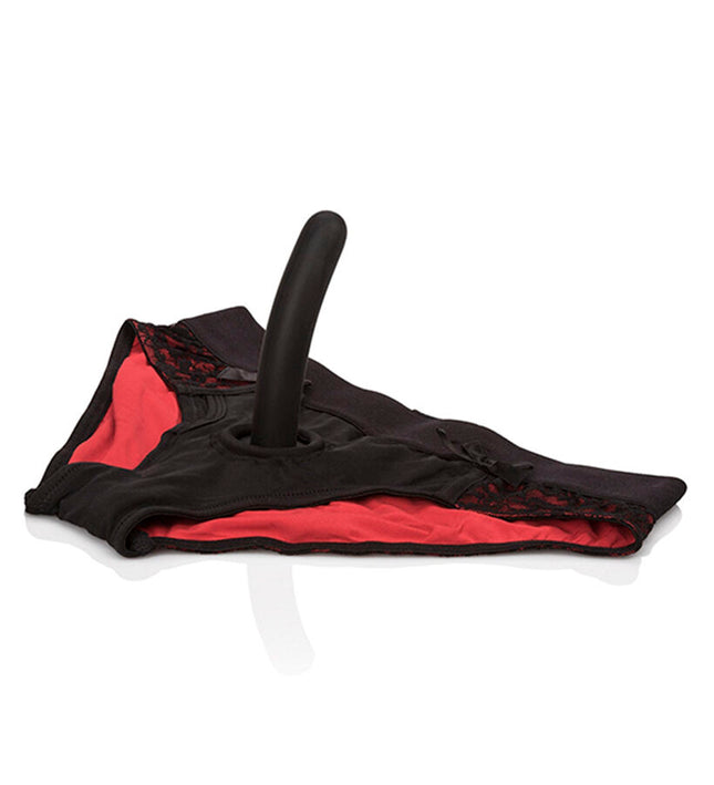 CALEXOTICS - SCANDAL SET OF RED PANTIES WITH DILDO SIZE S/M