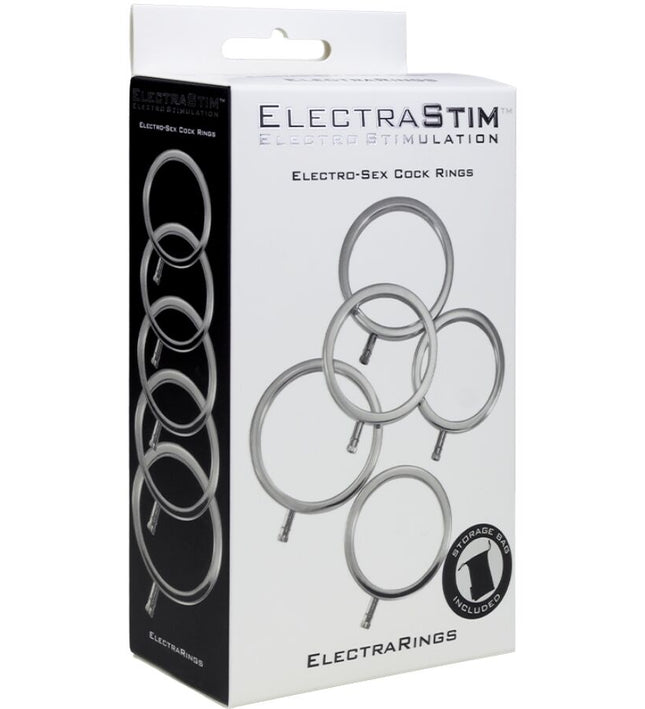 ELECTRASTIM - ELECTRARINGS METAL PENIS RINGS PACK OF 5