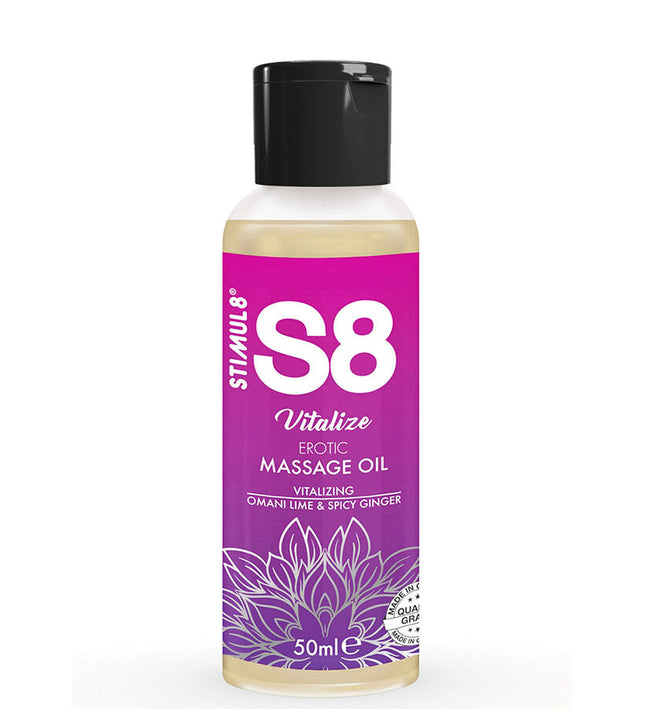 STIMUL8 - S8 VITALIZE EROTIC MASSAGE OIL LIME 50 ML