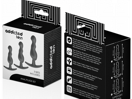 ADDICTED TOYS - SET OF 3 ANAL PLUG SILICONE MODEL 1