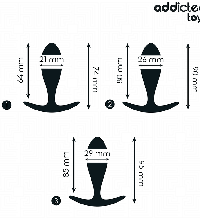 ADDICTED TOYS - SET OF 3 ANAL PLUG SILICONE MODEL 2