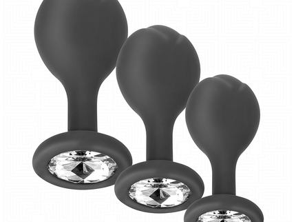 ADDICTED TOYS - SET OF 3 ANAL PLUG SILICONE WITH JEWEL