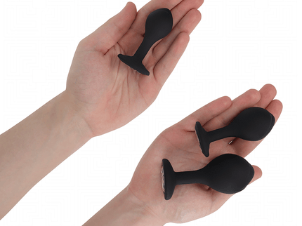 ADDICTED TOYS - SET OF 3 ANAL PLUG SILICONE WITH JEWEL