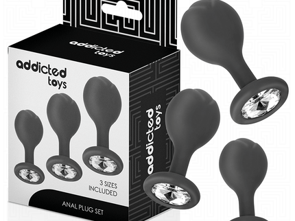 ADDICTED TOYS - SET OF 3 ANAL PLUG SILICONE WITH JEWEL