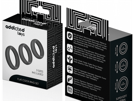 ADDICTED TOYS - SET OF FLAT SILICONE RINGS