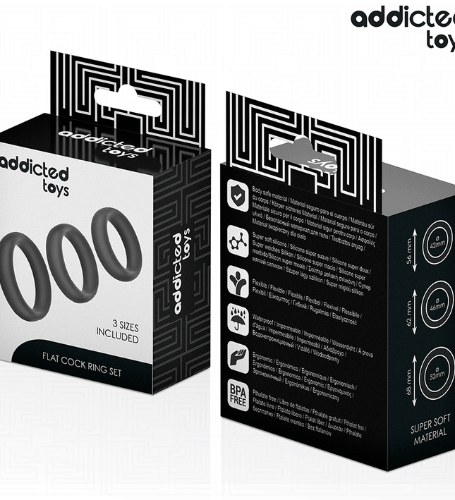 ADDICTED TOYS - SET OF FLAT SILICONE RINGS