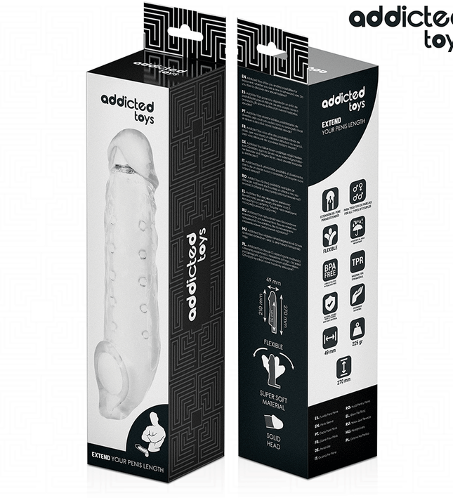 ADDICTED TOYS - TRANSPARENT PENIS EXTENSON SIZE S 23 CM