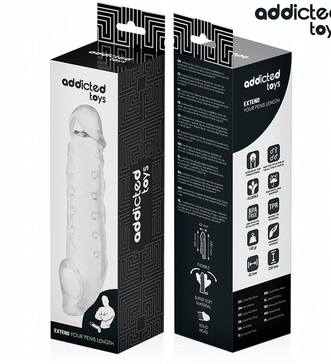 ADDICTED TOYS - TRANSPARENT PENIS SHEATH SIZE M 27 CM