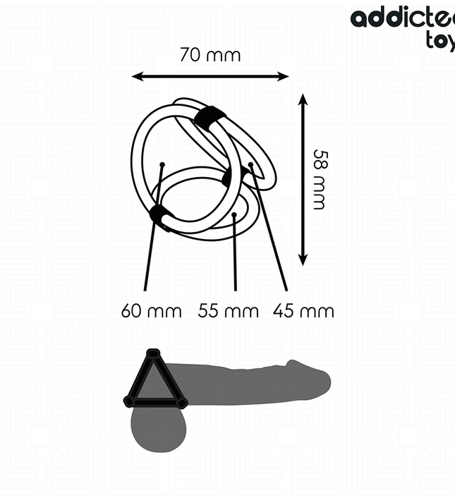 ADDICTED TOYS - TRIPLE PENIS RING