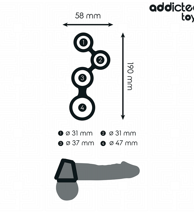 ADDICTED TOYS - PENIS RING WITH DIVIDERS FOR TESTICLES