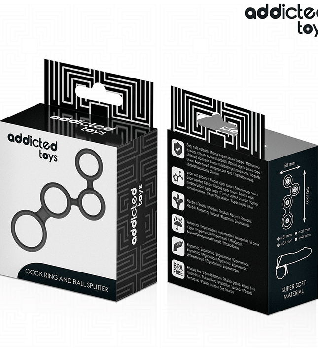 ADDICTED TOYS - PENIS RING WITH DIVIDERS FOR TESTICLES