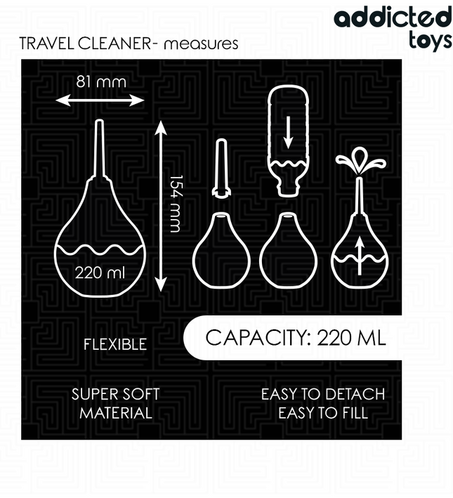 ADDICTED TOYS - TRAVEL ANAL CLEANER SIZE L 220 ML