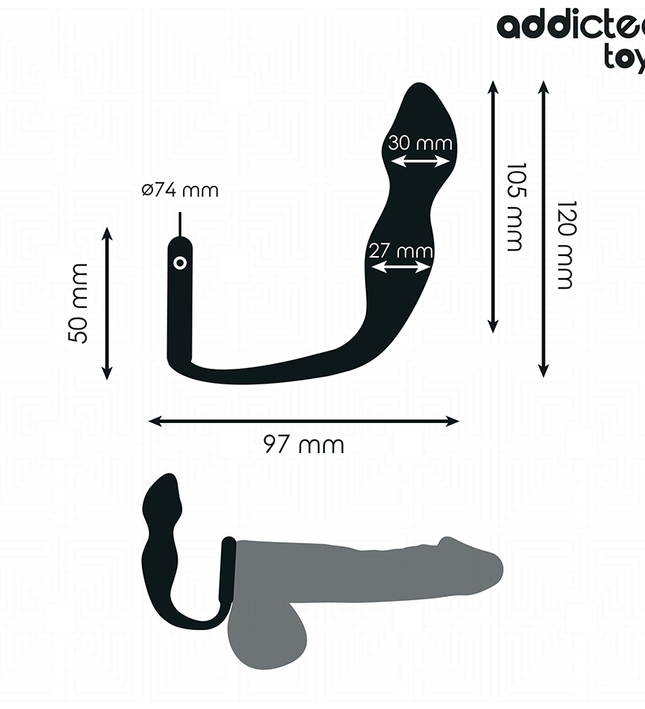 ADDICTED TOYS - ANAL PLUG WITH RING SILICONE MODEL 2