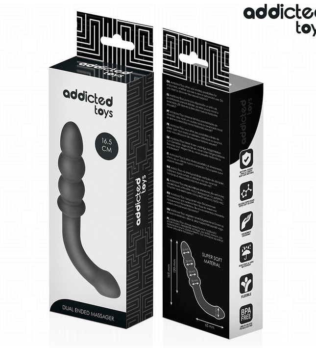 ADDICTED TOYS - DOUBLE ANAL MASSAGER SILICONE 16.5 CM