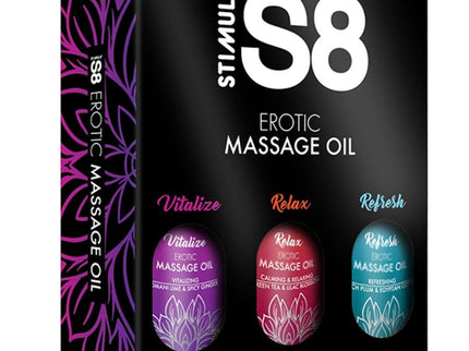 STIMUL8 - S8 MASSAGE OIL BOX 3 X 50 ML