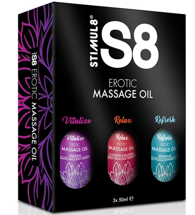 STIMUL8 - S8 MASSAGE OIL BOX 3 X 50 ML