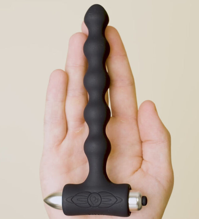 ROCKS- OFF - PETITE SENSATIONS PEARLS ANAL PLUG VIBRATOR BLACK