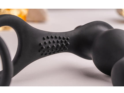 ROCKS-OFF - RO-ZEN RRO ANAL PLUG WITH VIBRATING PENIS RING BLACK