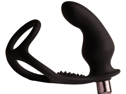 ROCKS-OFF - RO-ZEN RRO ANAL PLUG WITH VIBRATING PENIS RING BLACK