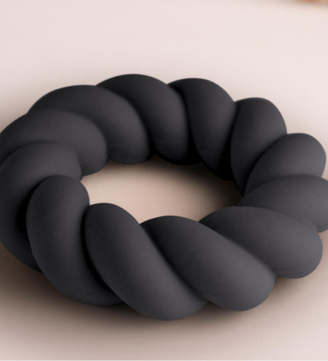 ROCKS-OFF - TWIST BLACK SILICONE MASTURBATOR RING