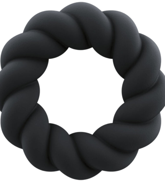 ROCKS-OFF - TWIST BLACK SILICONE MASTURBATOR RING