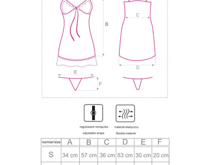 LIVCO CORSETTI FASHION - HYEONA 1710 BABYDOLL + THONG ROSE XL