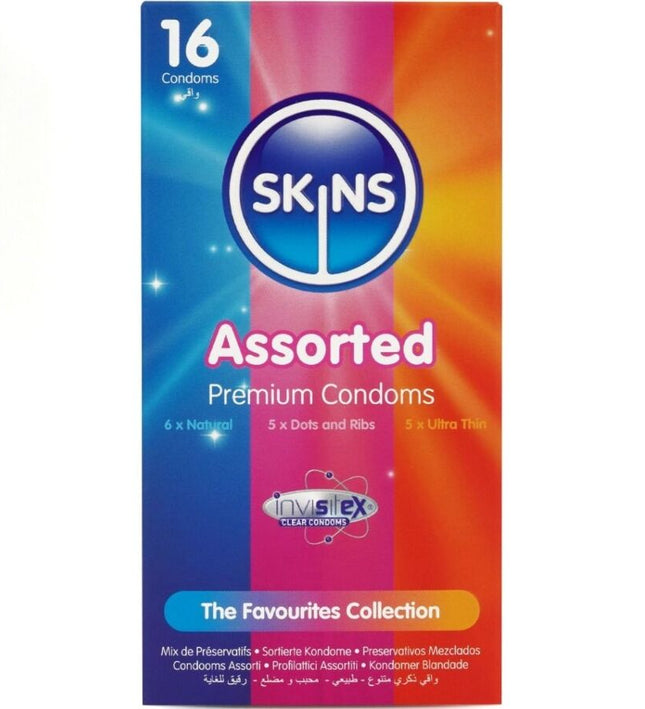 SKINS - ASSORTED PREMIUM CONDOMS PACK 16