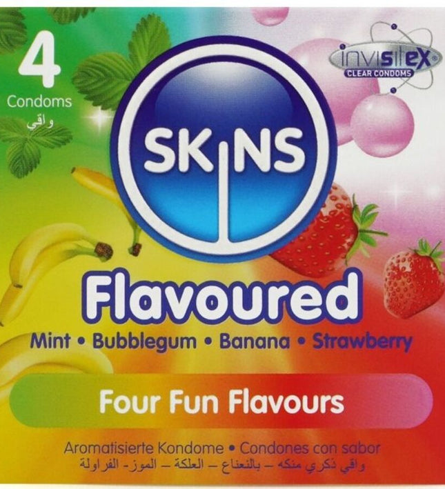 SKINS - MULTI FLAVORS PREMIUM CONDOMS PACK 4