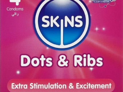SKINS - DOTS & RIBS PREMIUM CONDOMS PACK 4