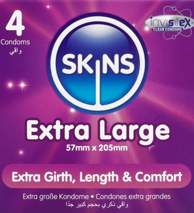 SKINS - EXTRA LARGE PREMIUM CONDOMS PACK 4