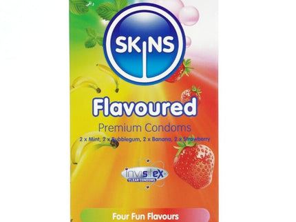 SKINS - MULTI FLAVORS PREMIUM CONDOMS PACK 8