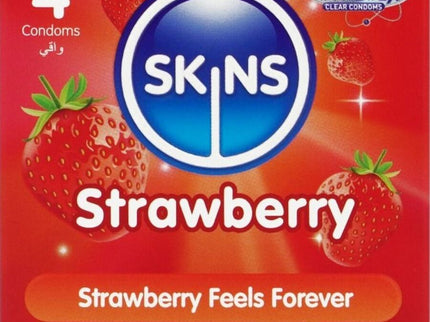 SKINS - STRAWBERRY PREMIUM CONDOMS PACK 4