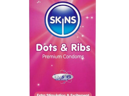 SKINS - DOTS & RIBS PREMIUM CONDOMS PACK 8