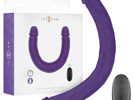 INTENSE - GUNTER DILDO DOUBLE VIBRATOR 40 CM PURPLE REMOTE CONTROL