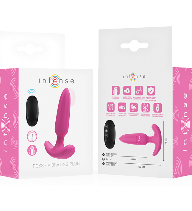 INTENSE - ROSS ANAL PLUG 10 VIBRATIONS PINK REMOTE CONTROL