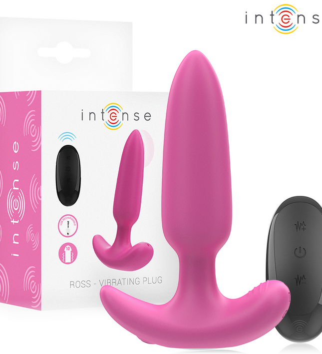 INTENSE - ROSS ANAL PLUG 10 VIBRATIONS PINK REMOTE CONTROL