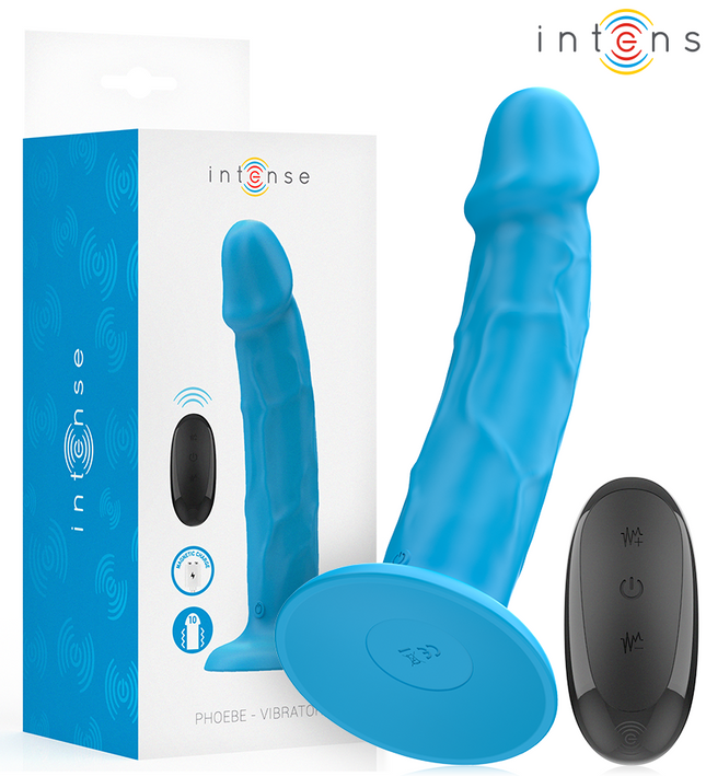 INTENSE - PHOEBE REALISTIC VIBRATOR 10 VIBRATIONS BLUE REMOTE CONTROL