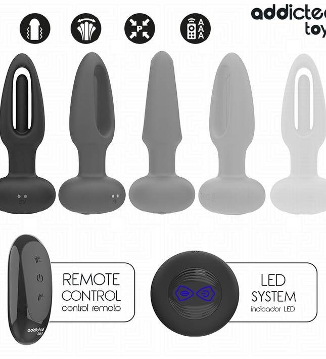 ADDICTED TOYS - ANAL PLUG WITH VIBRATING TONGUE AND REMOTE CONTROL