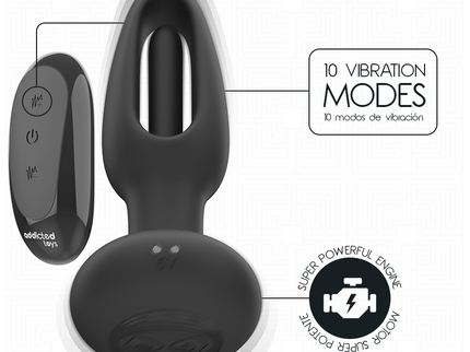 ADDICTED TOYS - ANAL PLUG WITH VIBRATING TONGUE AND REMOTE CONTROL