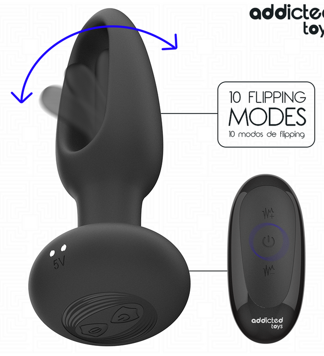 ADDICTED TOYS - ANAL PLUG WITH VIBRATING TONGUE AND REMOTE CONTROL