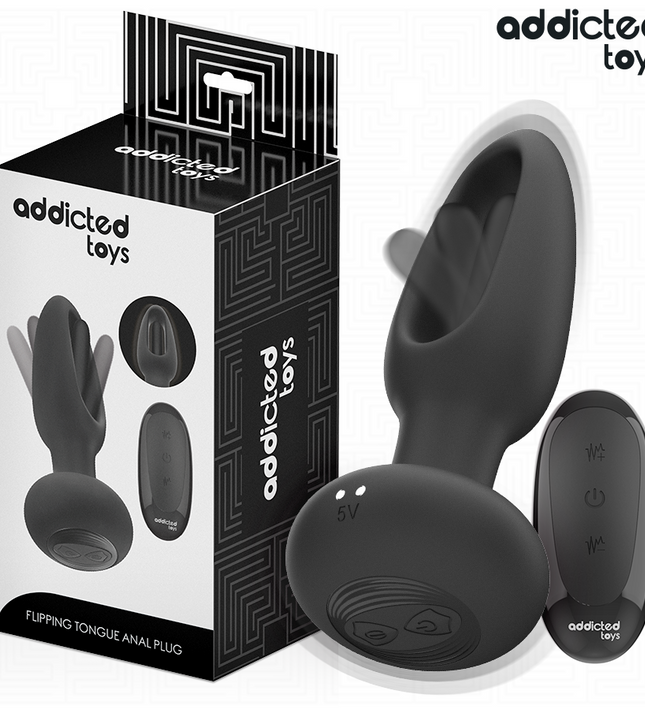 ADDICTED TOYS - ANAL PLUG WITH VIBRATING TONGUE AND REMOTE CONTROL