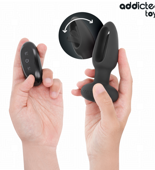 ADDICTED TOYS - ANAL PLUG WITH VIBRATING TONGUE AND REMOTE CONTROL