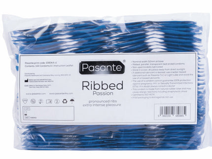 PASANTE - RIBBED PASSION CONDOMS BAG 144 UNITS