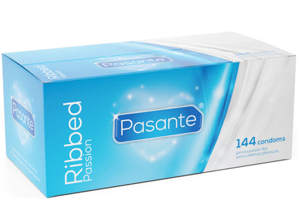 PASANTE - RIBBED PASSION CONDOMS BOX 144 UNITS