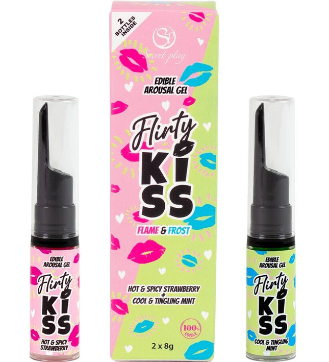 SECRETPLAY - FLIRTY KISS GELS WITH ORAL SEX EFFECTS STRAWBERRY & MINT 2 x 8 GR